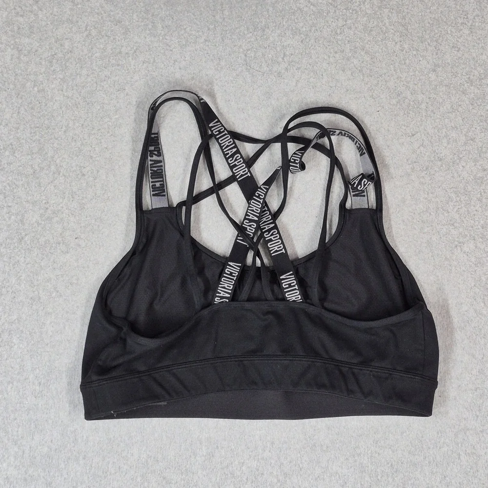 Victoria's Secret Women Sports Bra XL Black Wireless Jersey Racerback